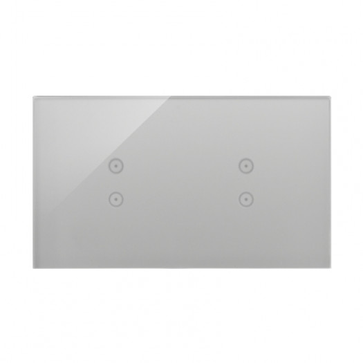 panel dotykowy 2 moduły 2 pola dotykowe pionowe, 2 pola dotykowe pionowe, srebrna mgła