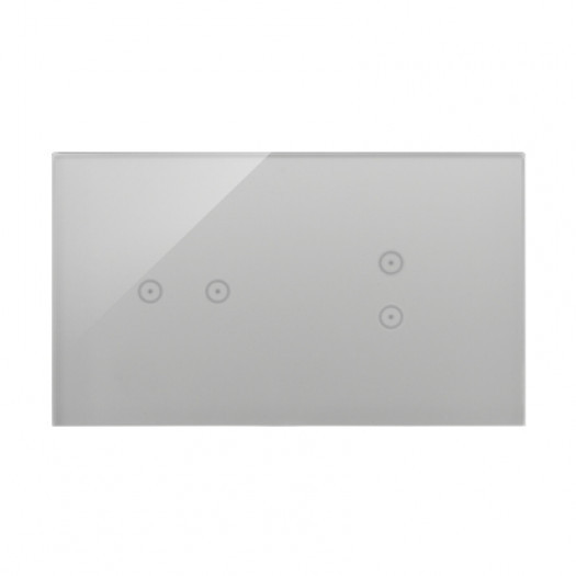 panel dotykowy 2 moduły 2 pola dotykowe poziome, 2 pola dotykowe pionowe, srebrna mgła