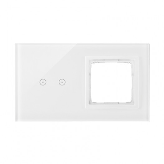 panel dotykowy 2 moduły 2 pola dotykowe poziome, otwór na osprzęt simon 54, biała perła