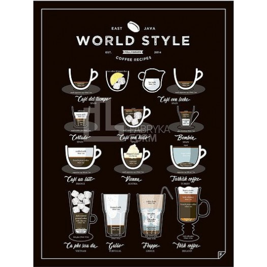 Plakat world style coffee 21 x 30 cm