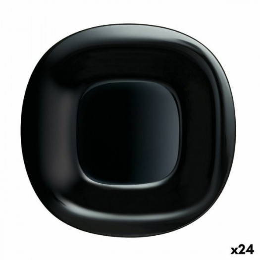 Plochá doska Luminarc Carine Czarny Szkło (Ø 26 cm) (24 Sztuk)