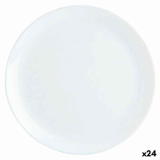 Plochá doska Luminarc Diwali Biały Szkło (Ø 27 cm) (24 Sztuk)