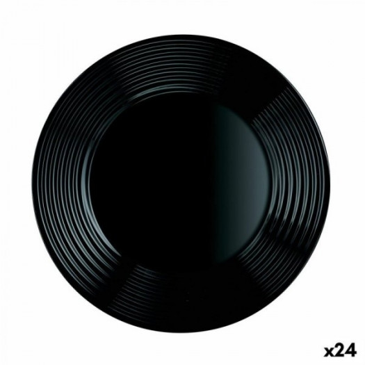 Plochá doska Luminarc Harena Czarny Szkło (25 cm) (24 Sztuk)