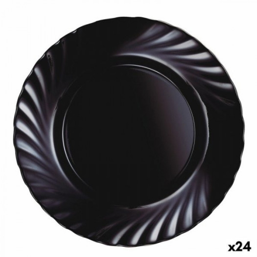 Plochá doska Luminarc Trianon Czarny Szkło (Ø 24,5 cm) (24 Sztuk)