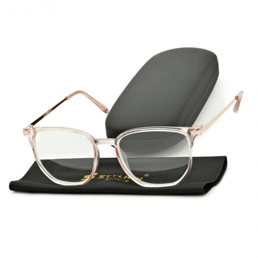 plusy +1.50 różowe okulary do czytania kwadratowe korekcyjne st322a