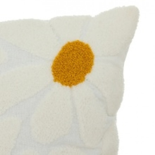 Poduszka dekoracyjna Daisy 40x40 cm, biało-żółta