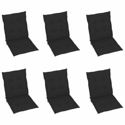 Poduszki na krzesła ogrodowe, 6 szt., czarne, 100x50x4 cm