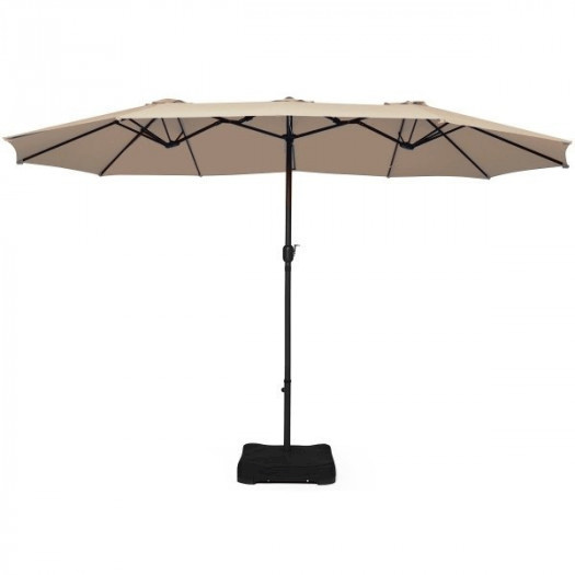 Podwójny parasol ogrodowy na taras z podstawą 460 cm