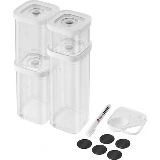 Pojemniki próżniowe Fresh & Save Cube S z wkładem, etykietami i markerem kredowym 11 el.