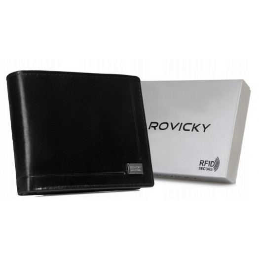 Portfel skórzany Rovicky CPR-992-BAR czarny