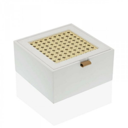Pudełko na biżuterię Versa Kwadratowy Biały (16 x 8 x 16 cm)