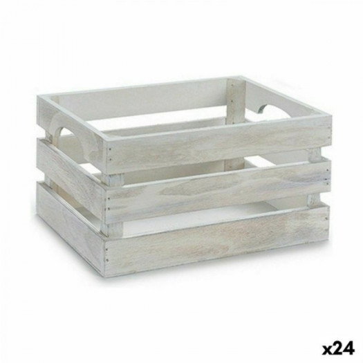 Pudełko ozdobne Biały Drewno topolowe 26,2 x 13,2 x 15,8 cm (24 Sztuk)