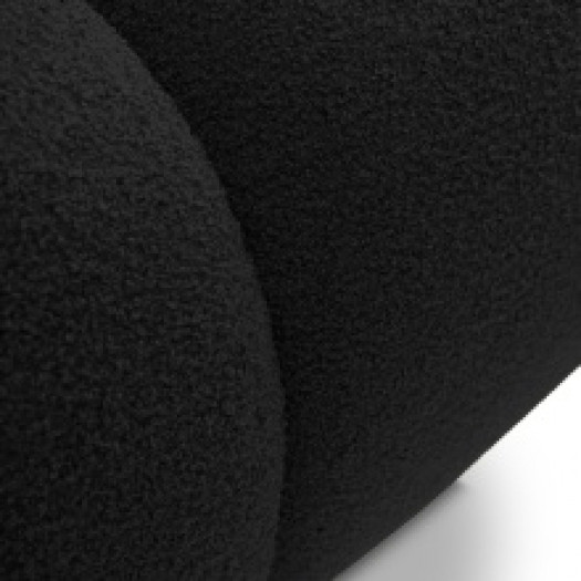 Puf tapicerowany Soho, czarny, boucle, obłe kształty