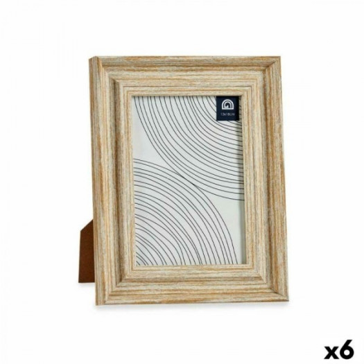 Ramka na Zdjęcia Szkło Złoty Drewno Brązowy Plastikowy (19 x 2 x 24 cm) (6 Sztuk)