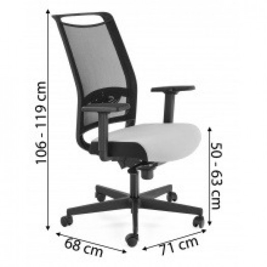Regulowany fotel biurowy gulietta obrotowy czarny/musztardowy