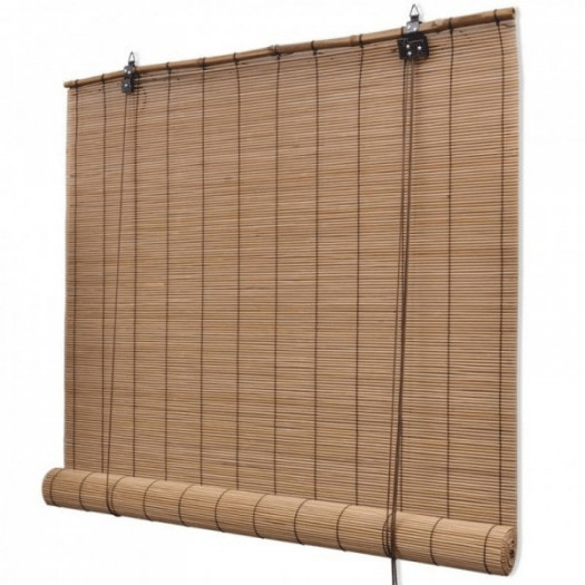 Roleta bambusowa, 100 x 220 cm, brązowa