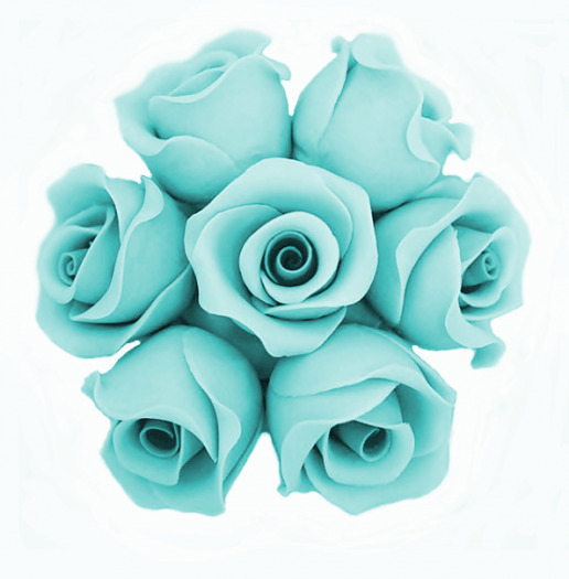 Róże cukrowe niebieskie mercedes do dekoracji tortu 10 szt.