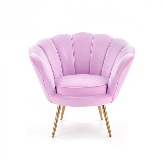 Shell welurowy fotel w stylu glamour