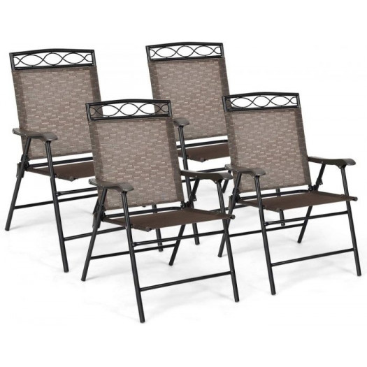 Składane krzesła do ogrodu lub na taras 4 sztuki
