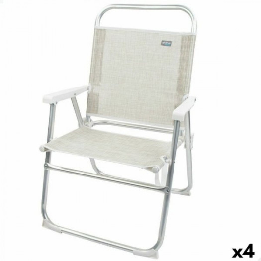 Składanego Krzesła Aktive Ibiza Beżowy 48 x 88 x 50 cm (4 Sztuk)