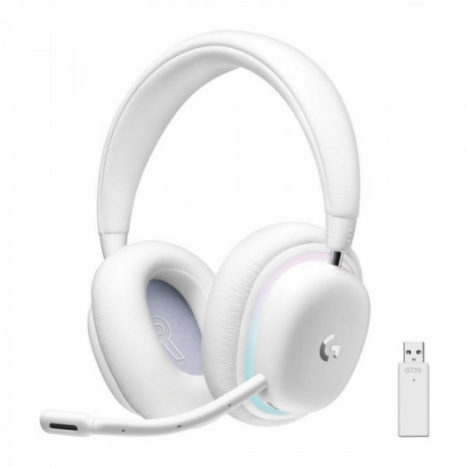 Słuchawki Bluetooth z Mikrofonem Logitech G735 Biały Niebieski/Biały