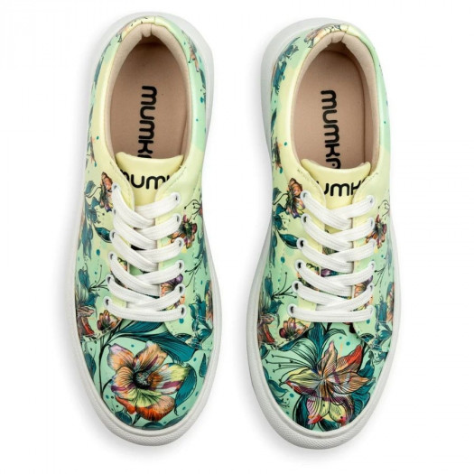 sneakersy wegańskie na platformie kwiaty w zieleni mumka-41