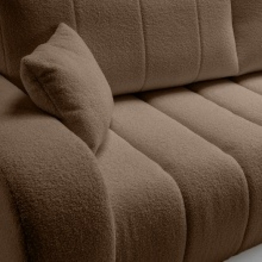 Sofa rozkładana Baloo z pojemnikiem, brązowa, boucle