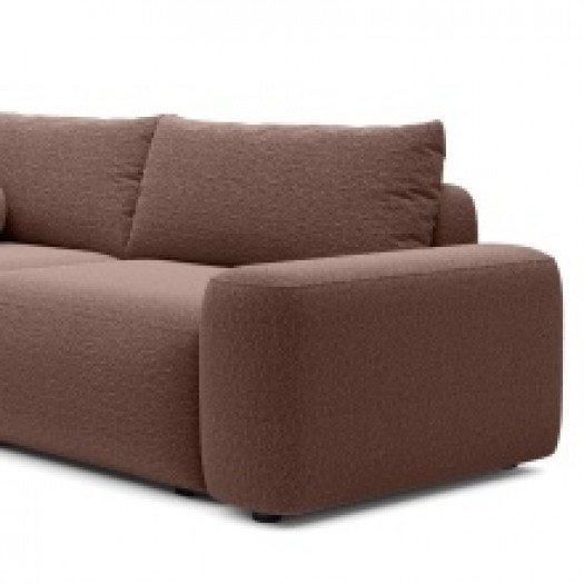 Sofa rozkładana Loop z pojemnikiem jasnobrązowa, boucle
