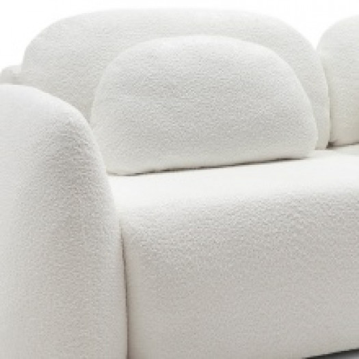 Sofa rozkładana Monsoon z pojemnikiem, biała, boucle