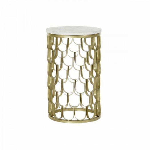 Stolik DKD Home Decor 30,5 x 30,5 x 50 cm Złoty Biały Plastikowy Marmur Żelazo