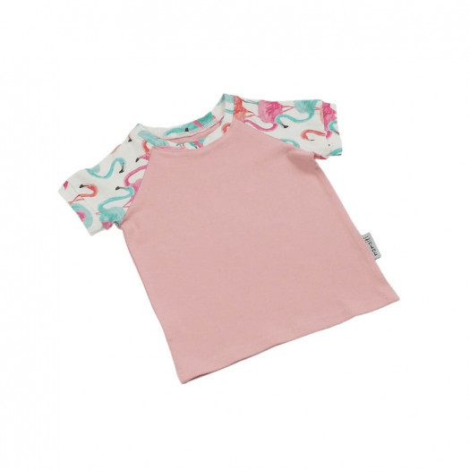  t-shirt flamingi na ecru 104/110 