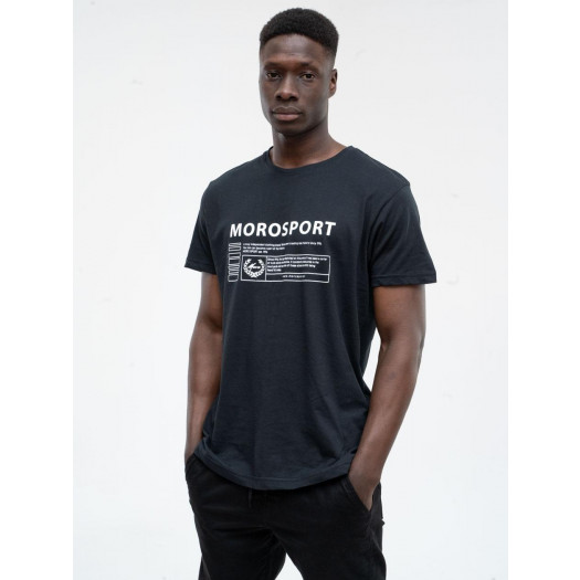 t-shirt z nadrukiem męski czarny moro sport commercial
