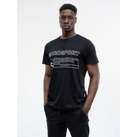 t-shirt z nadrukiem męski czarny moro sport rectangle