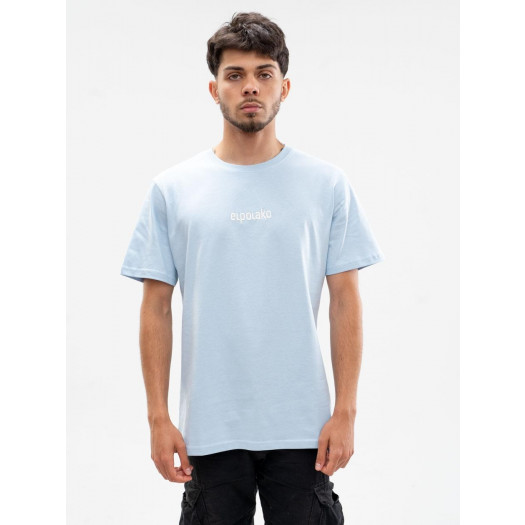 t-shirt z nadrukiem męski jasne niebieskie el polako small classic