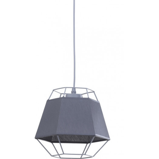Tk lighting crystal grey 2339 lampa wisząca oprawa metalowa z abażurem 1x60w szary