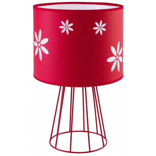 Tk lighting flora 2893 lampa stołowa oprawa biurkowa lampka nocna z abażurem 1x60w czerwona