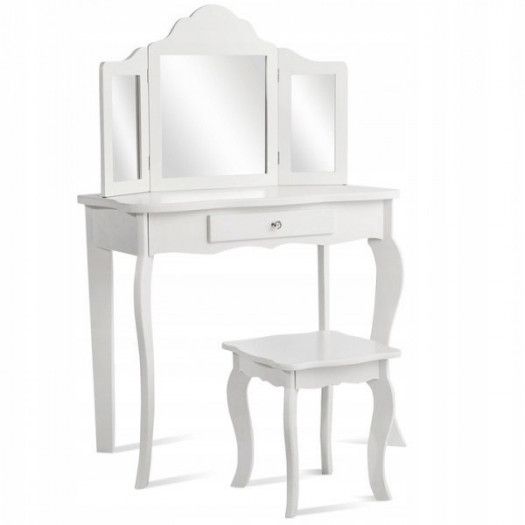 Toaletka biurko dziecięce z lustrem i taboretem