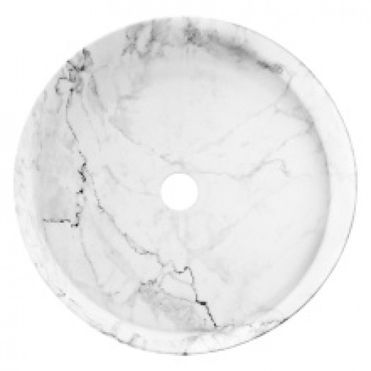 Umywalka nablatowa Metaura 35 cm, biały kamień