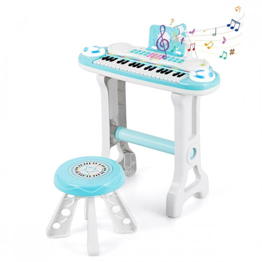 Zabawkowe pianino dla dzieci niebieskie