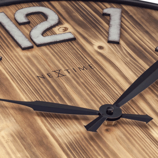 zegar ścienny 50 cm aberdeen drewniano-metalowy nextime (3277 br)