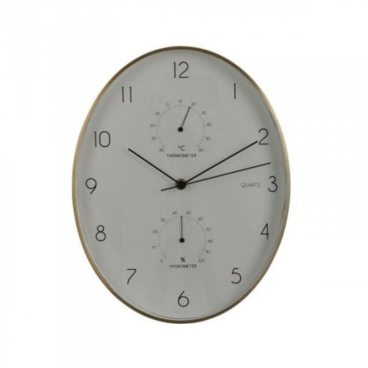 Zegar Ścienny Mica Decorations Andy Owalne Biały Aluminium Ø 35 x 4.5 cm