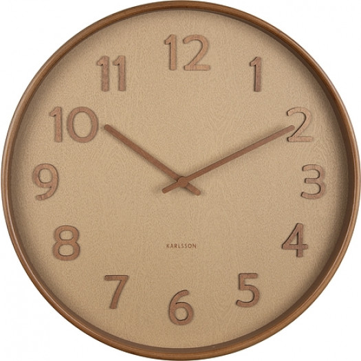 Zegar ścienny Pure 40 cm piaskowy z drewnianą ramą