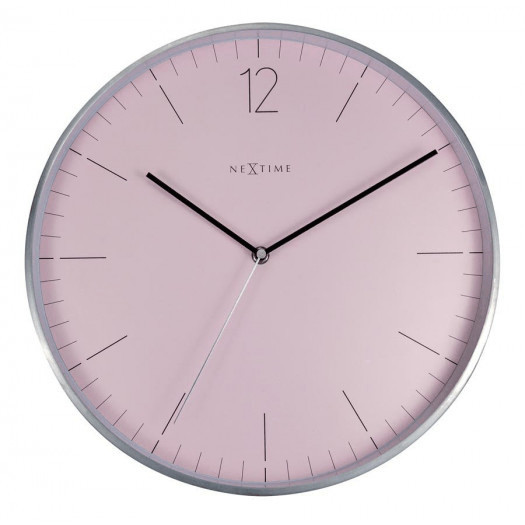 
zegar ścienny (różowy) essential silver nextime
