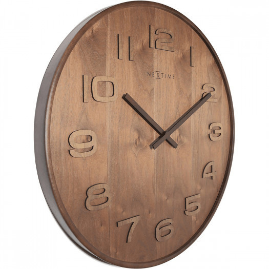 Zegar ścienny wood wood nextime 53 cm, brązowy (3095 br)