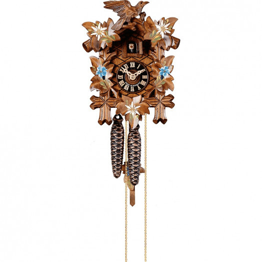 Zegar ścienny z kukułką - kwiat goryczki hones 20 cm (hs-100enz)