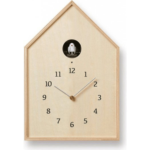 Zegar ścienny z kukułką birdhouse naturalny