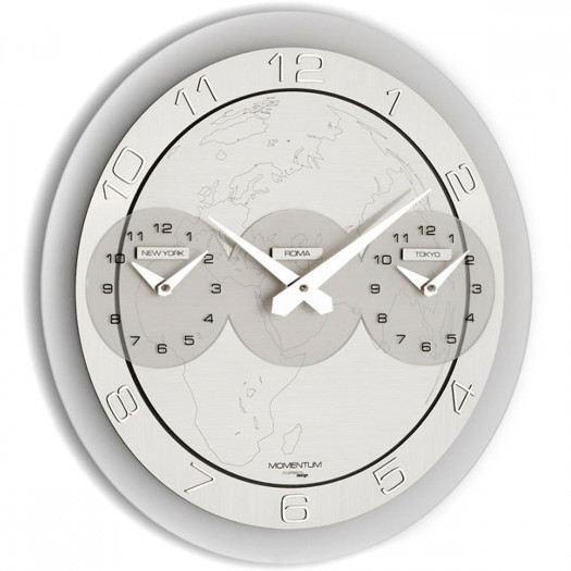Zegar ścienny ze strefami czasowymi 45 cm momentum tre ore (141 m)