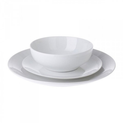 Zestaw Obiadowy Biały Porcelana (12 Sztuk)