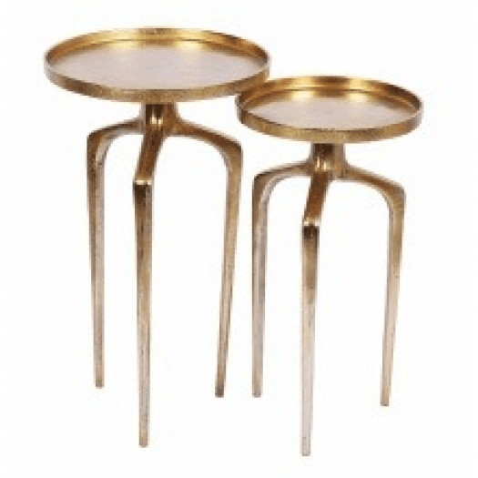 Zestaw okrągłych stolików abstract złote handmade
