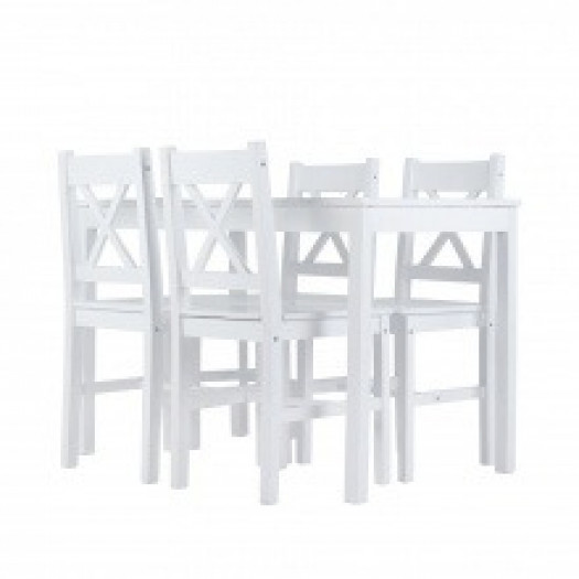 Zestaw stołowy corbin stół i cztery krzesła biały